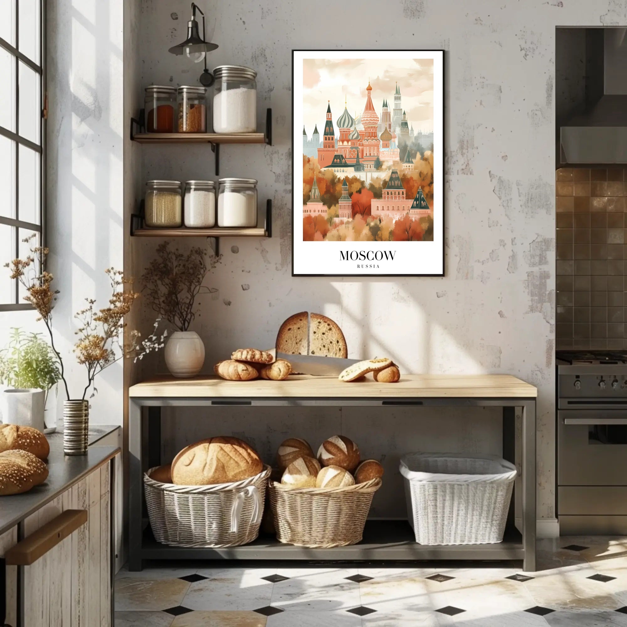 Moscow Autumn Cityscape Art Travel Poster PosterGoat
