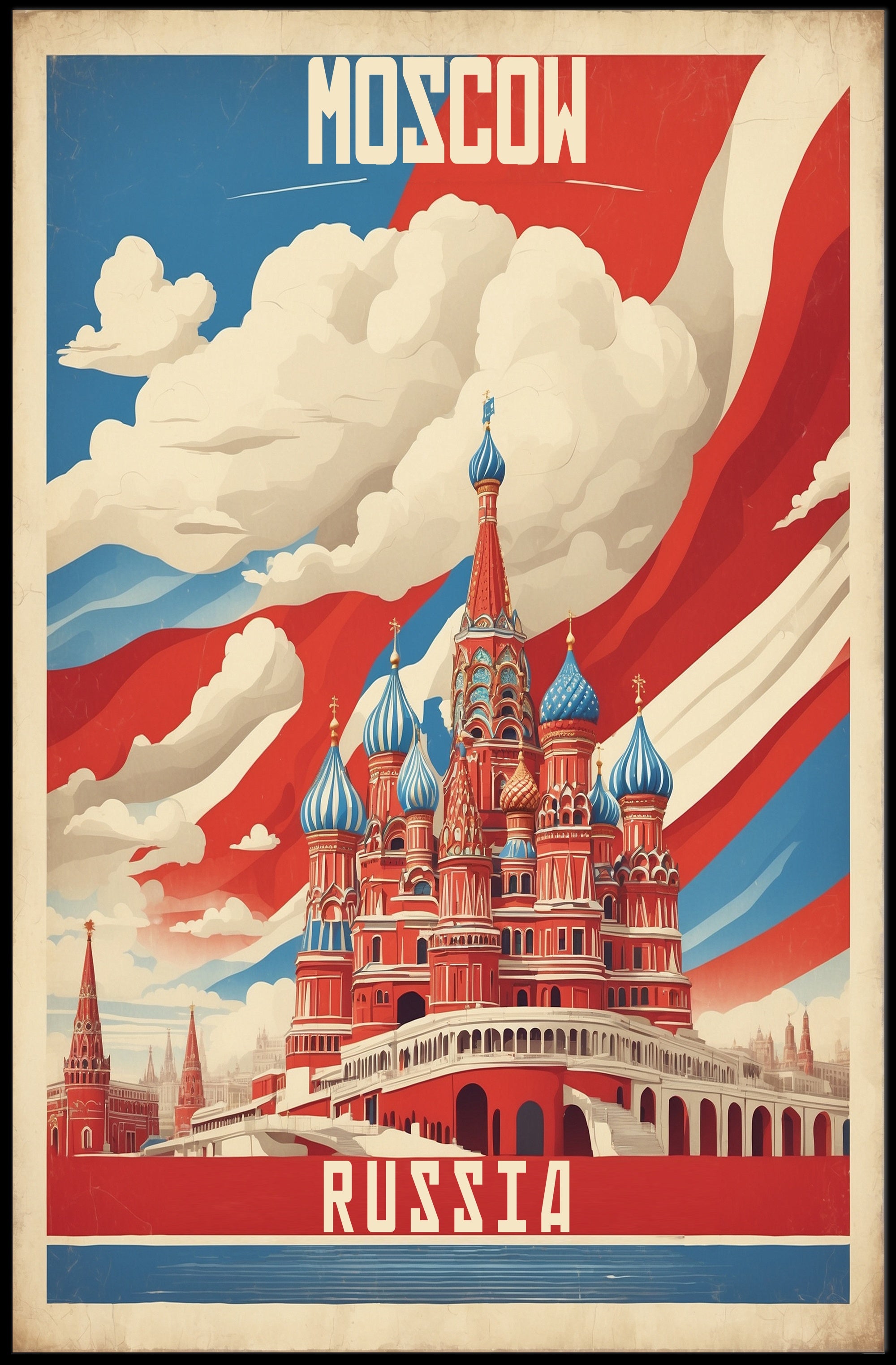 Moscow Poster: Iconic Saint Basil's Cathedral Adventure PosterGoat