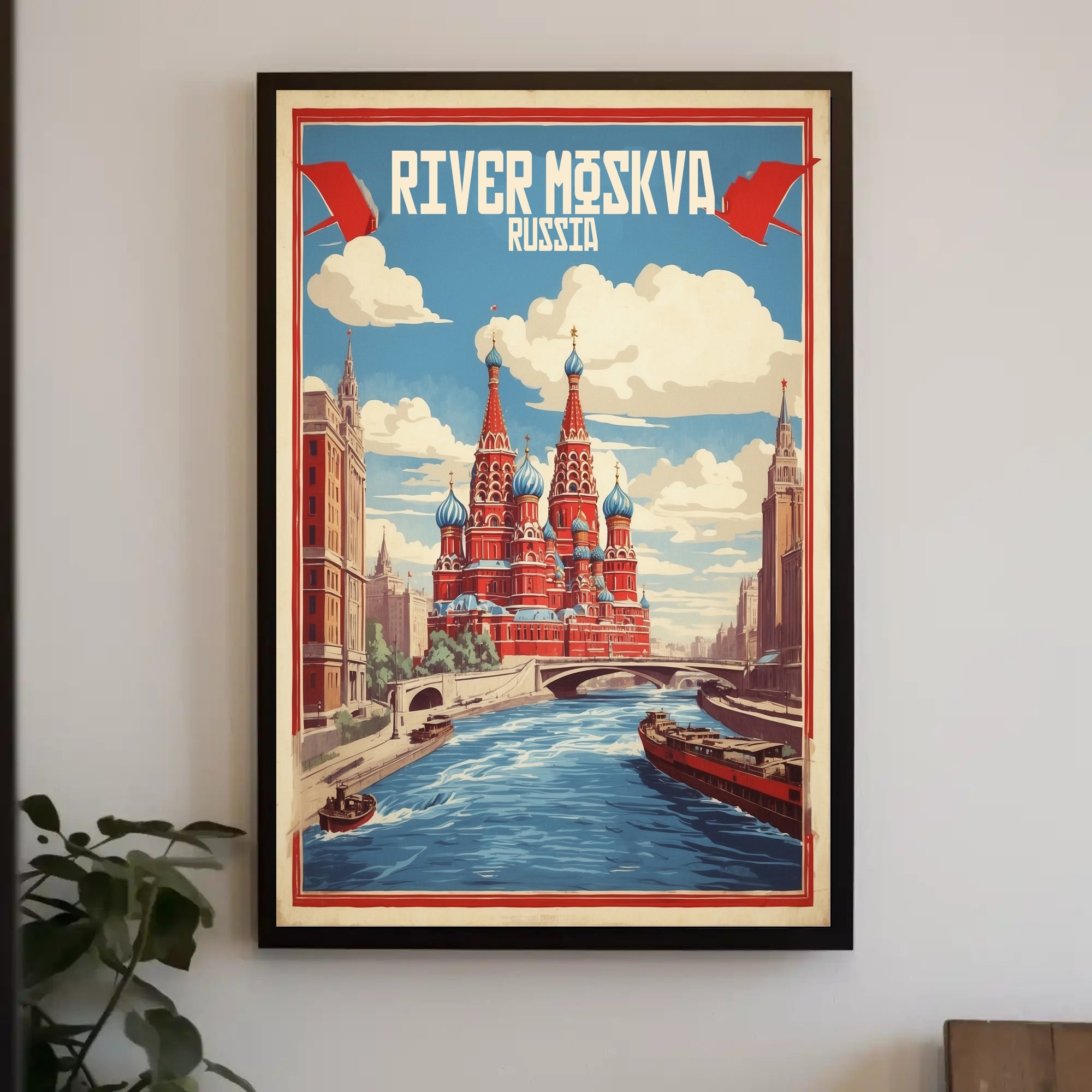 Moscow River: Vintage Artistry Cultural or Heritage Poster PosterGoat