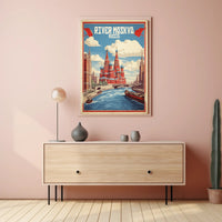 Moscow River: Vintage Artistry Cultural or Heritage Poster PosterGoat