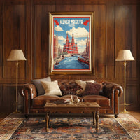 Moscow River: Vintage Artistry Cultural or Heritage Poster PosterGoat