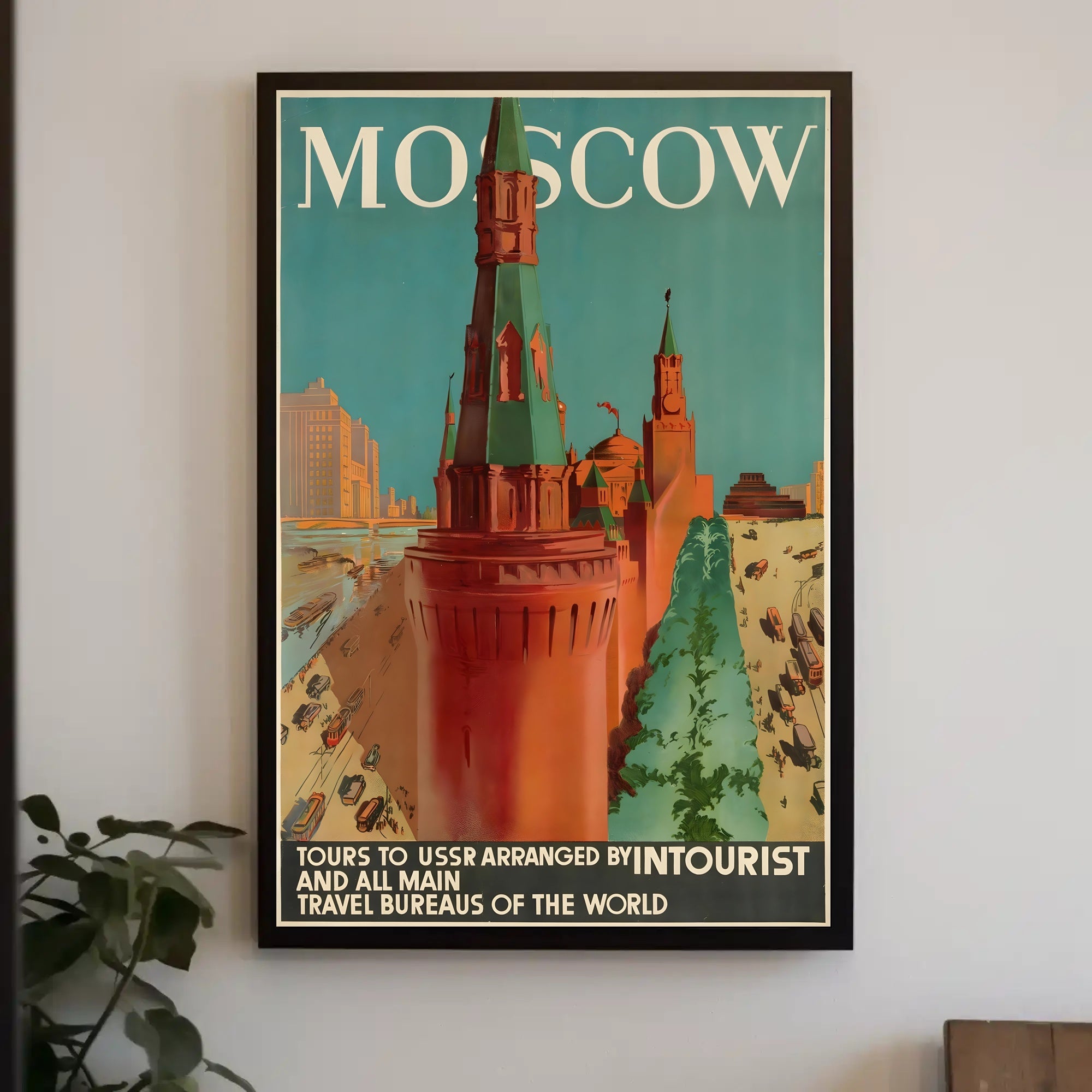 Moscow Soviet Era Intourist Travel Vintage Poster PosterGoat