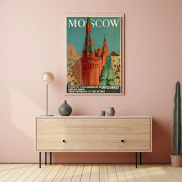 Moscow Soviet Era Intourist Travel Vintage Poster PosterGoat