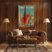 Moscow Soviet Era Intourist Travel Vintage Poster PosterGoat