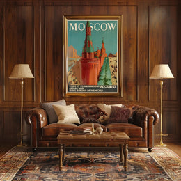 Moscow Soviet Era Intourist Travel Vintage Poster PosterGoat