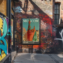 Moscow Soviet Era Intourist Travel Vintage Poster PosterGoat
