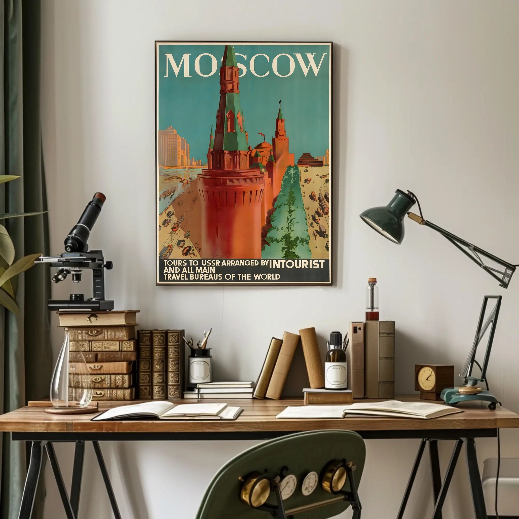 Moscow Soviet Era Intourist Travel Vintage Poster PosterGoat