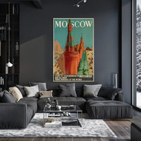 Moscow Soviet Era Intourist Travel Vintage Poster PosterGoat
