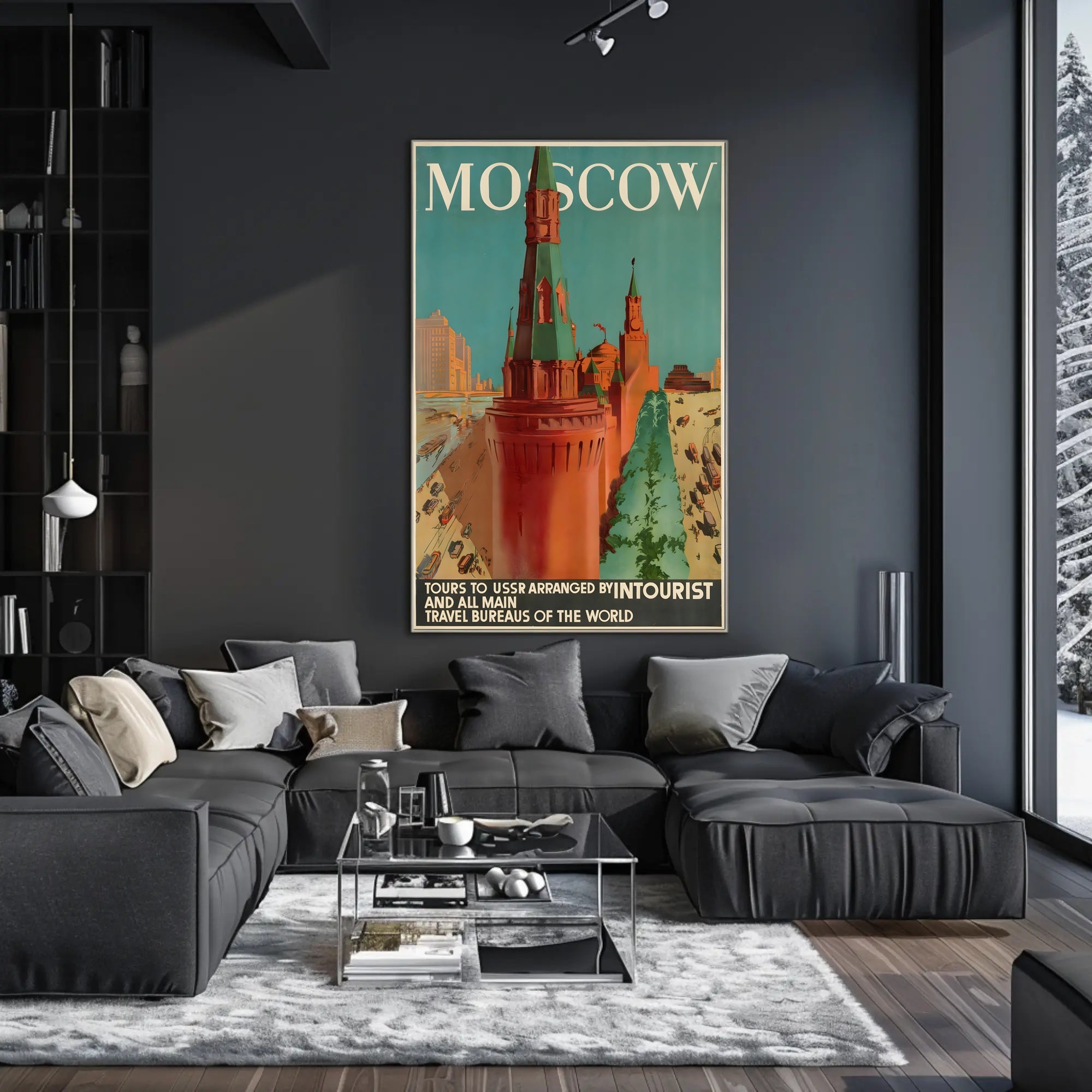 Moscow Soviet Era Intourist Travel Vintage Poster PosterGoat