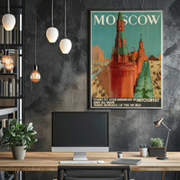 Moscow Soviet Era Intourist Travel Vintage Poster PosterGoat
