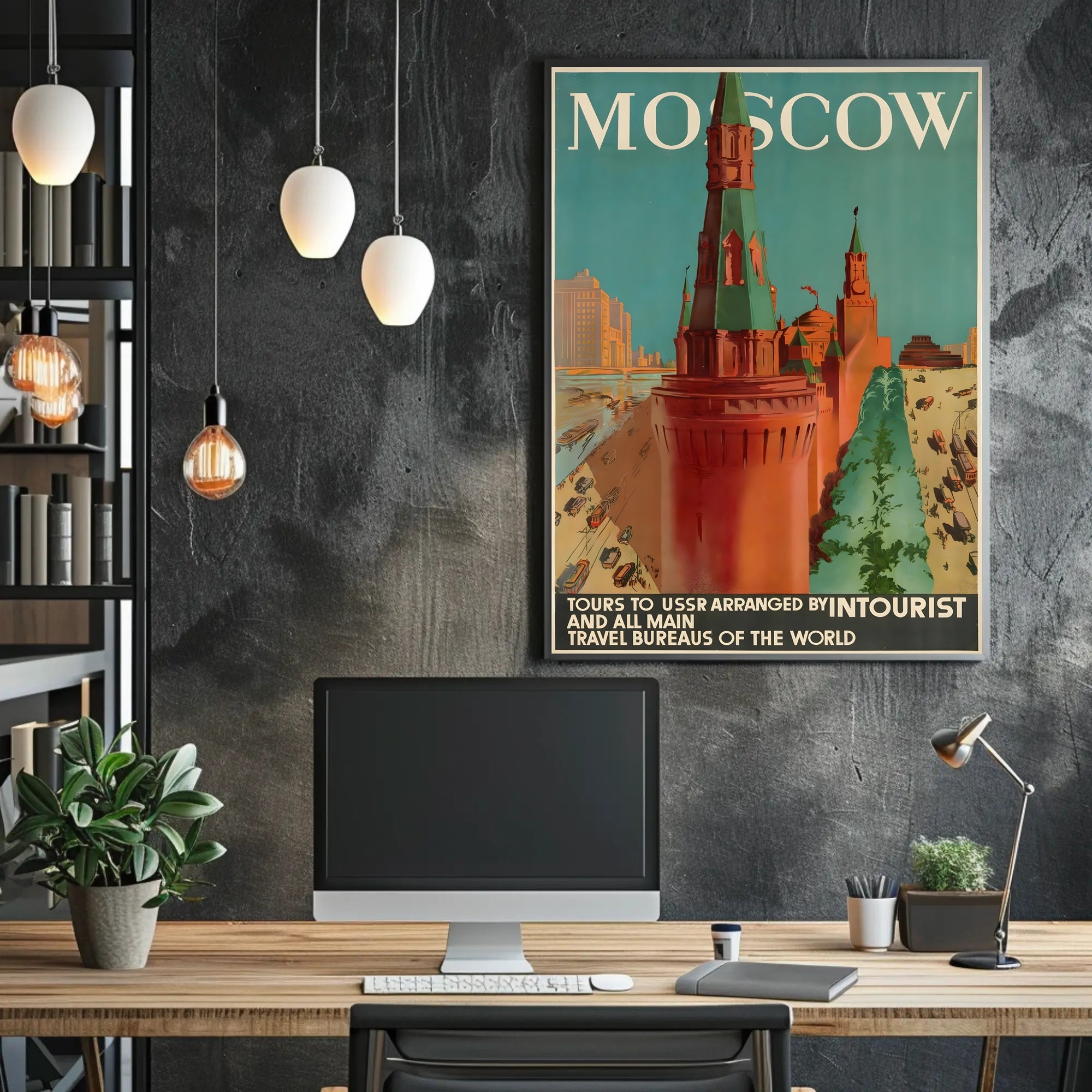 Moscow Soviet Era Intourist Travel Vintage Poster PosterGoat
