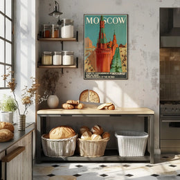 Moscow Soviet Era Intourist Travel Vintage Poster PosterGoat