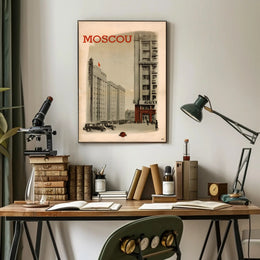 Moscow Vintage Poster Celebrating Soviet Architecture and History PosterGoat