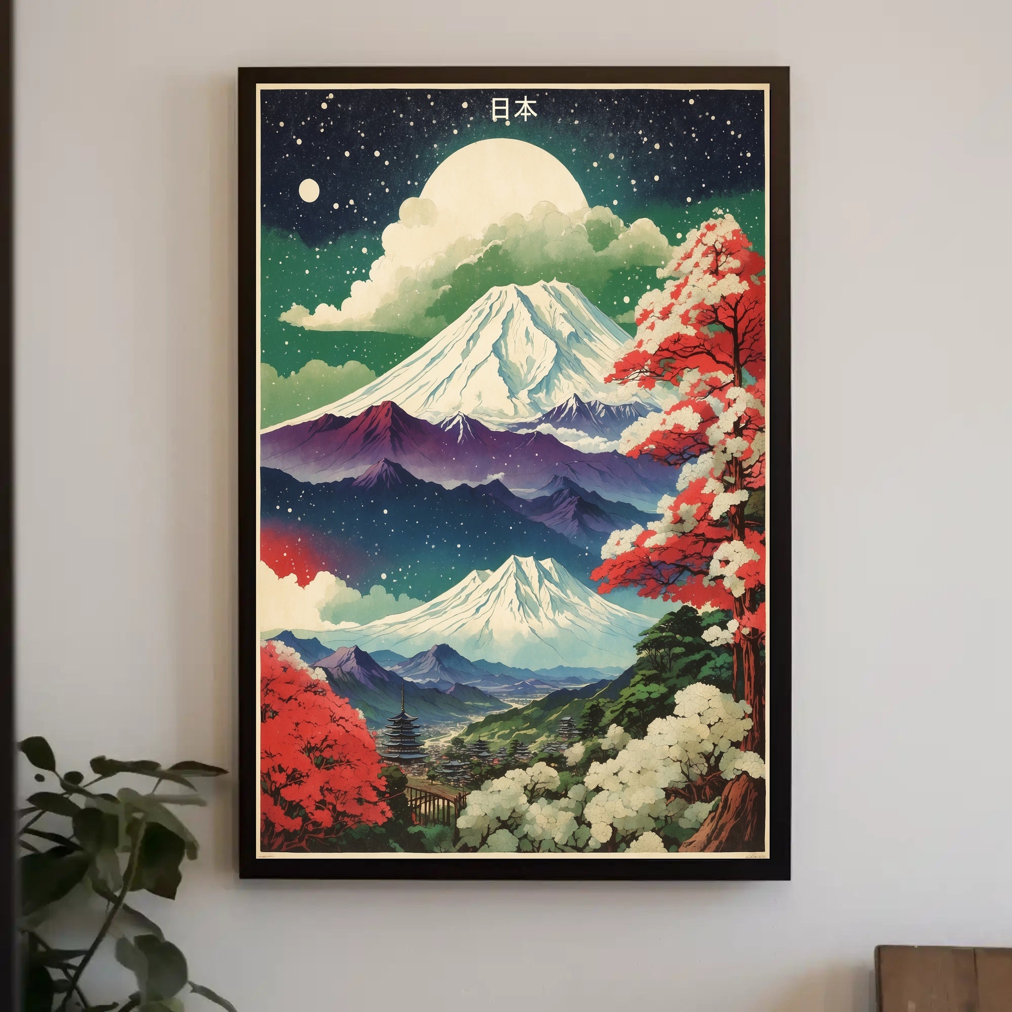 Mount Fuji Nightscape: Cultural Heritage Poster PosterGoat