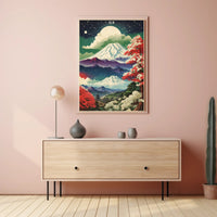 Mount Fuji Nightscape: Cultural Heritage Poster PosterGoat