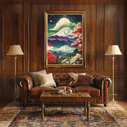 Mount Fuji Nightscape: Cultural Heritage Poster PosterGoat