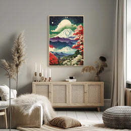 Mount Fuji Nightscape: Cultural Heritage Poster PosterGoat