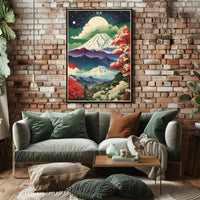 Mount Fuji Nightscape: Cultural Heritage Poster PosterGoat