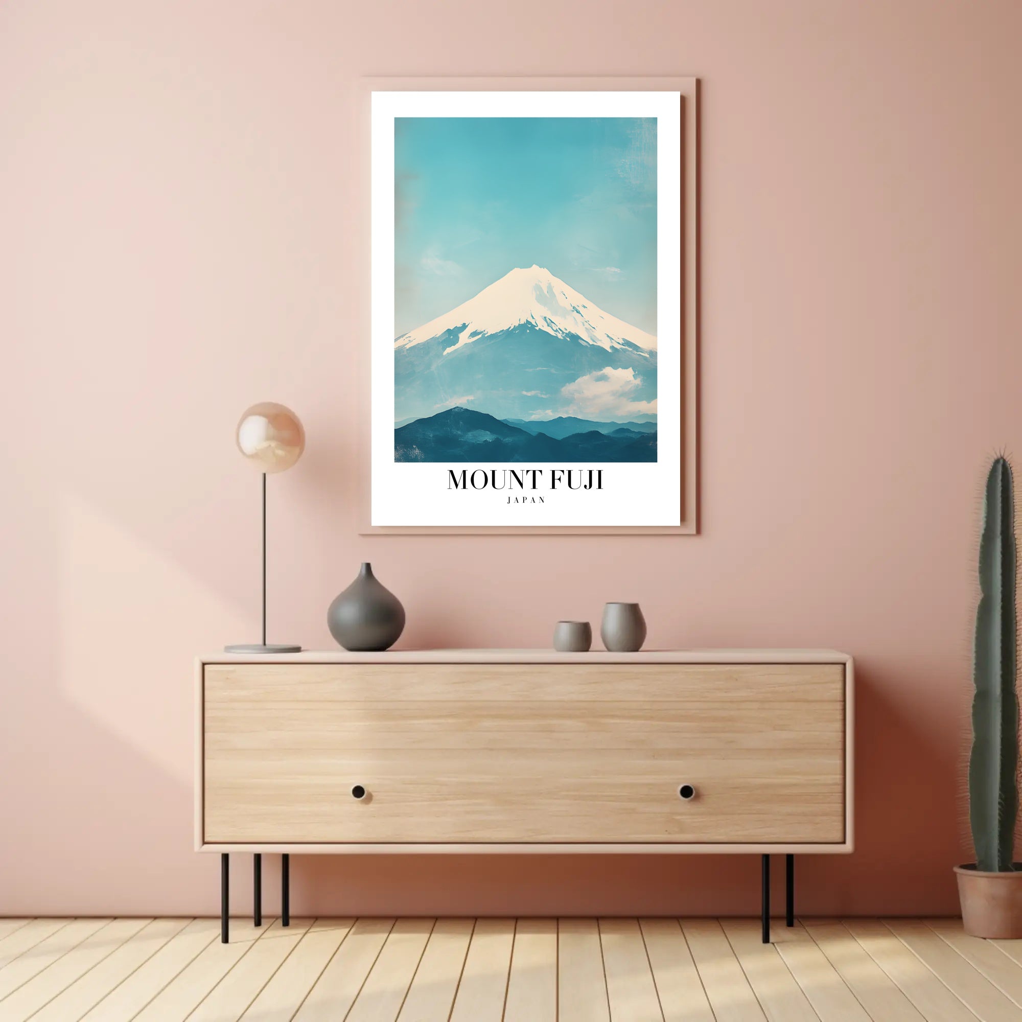 Mount Fuji Serenity in Modern Travel Poster PosterGoat
