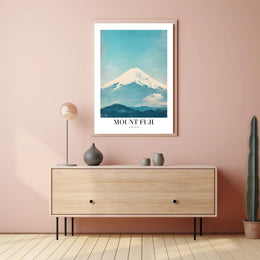 Mount Fuji Serenity in Modern Travel Poster PosterGoat