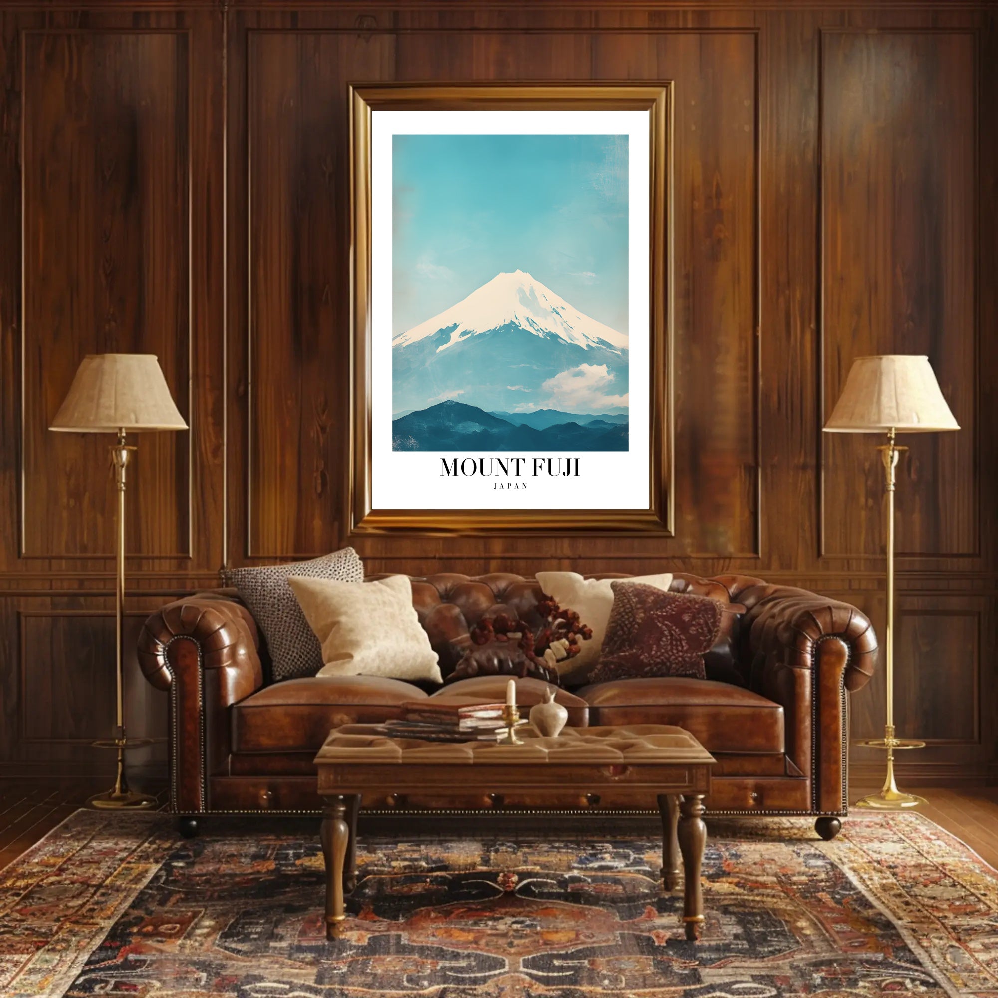 Mount Fuji Serenity in Modern Travel Poster PosterGoat