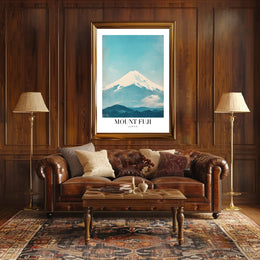 Mount Fuji Serenity in Modern Travel Poster PosterGoat