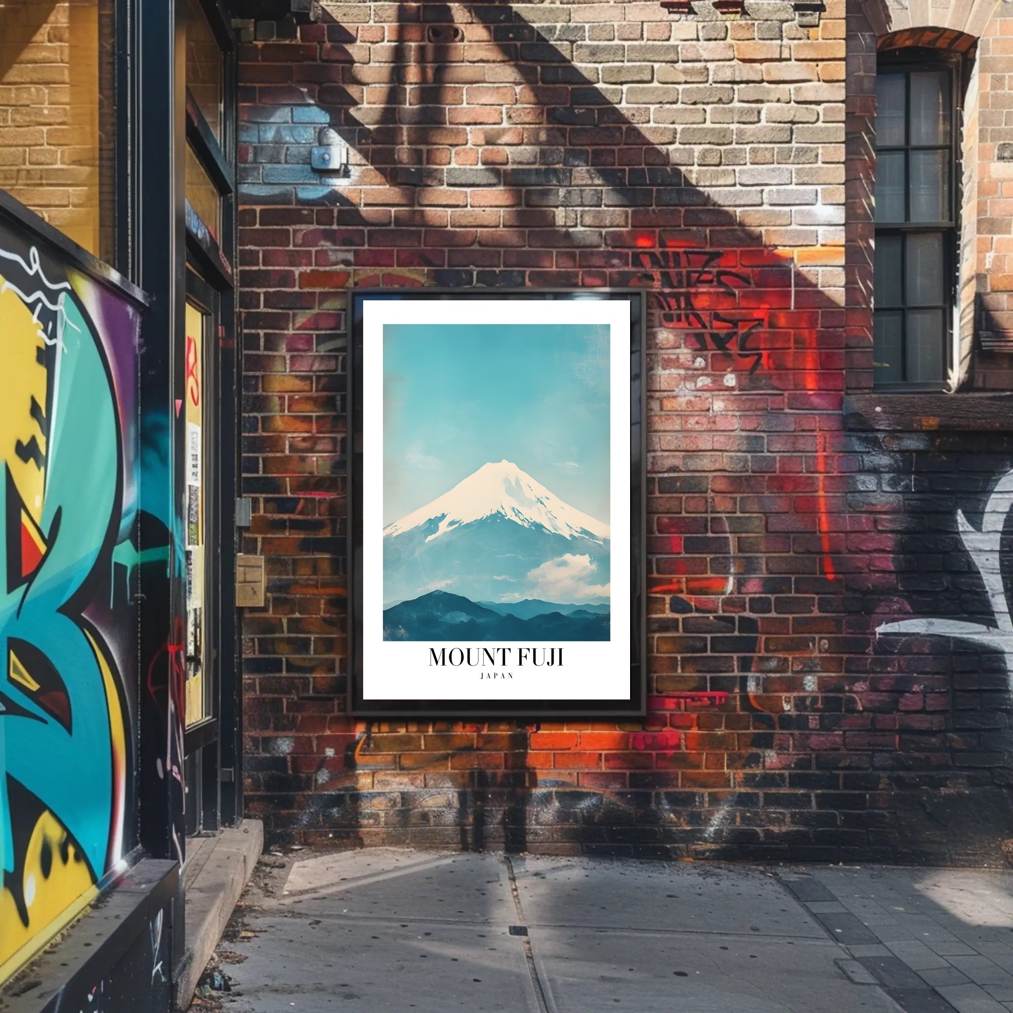 Mount Fuji Serenity in Modern Travel Poster PosterGoat