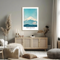 Mount Fuji Serenity in Modern Travel Poster PosterGoat