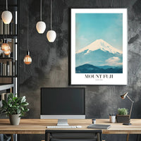 Mount Fuji Serenity in Modern Travel Poster PosterGoat