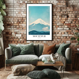 Mount Fuji Serenity in Modern Travel Poster PosterGoat