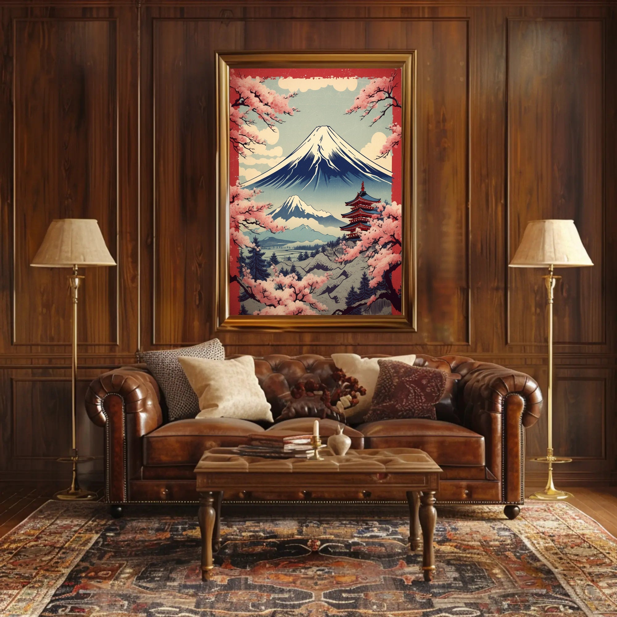 Mount Fuji Springtime Harmony Cultural or Heritage Poster PosterGoat
