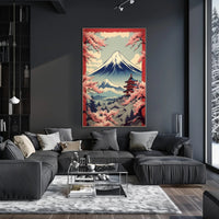Mount Fuji Springtime Harmony Cultural or Heritage Poster PosterGoat