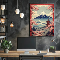 Mount Fuji Springtime Harmony Cultural or Heritage Poster PosterGoat
