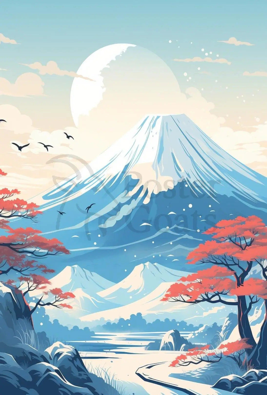 Mount Fuji Tranquil Landscape Cultural Heritage Poster PosterGoat