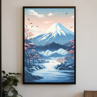 Mount Fuji Tranquility Japanese Landscape Cultural Poster PosterGoat