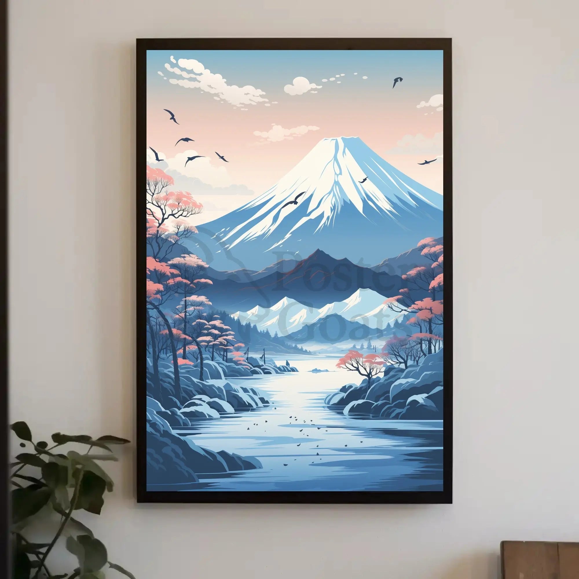 Mount Fuji Tranquility Japanese Landscape Cultural Poster PosterGoat