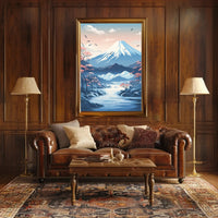 Mount Fuji Tranquility Japanese Landscape Cultural Poster PosterGoat