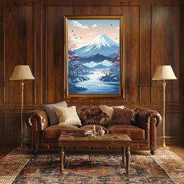 Mount Fuji Tranquility Japanese Landscape Cultural Poster PosterGoat