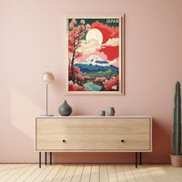 Mount Fuji in Bloom: Travel Poster PosterGoat