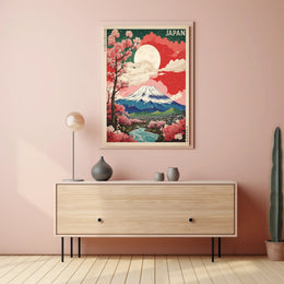 Mount Fuji in Bloom: Travel Poster PosterGoat