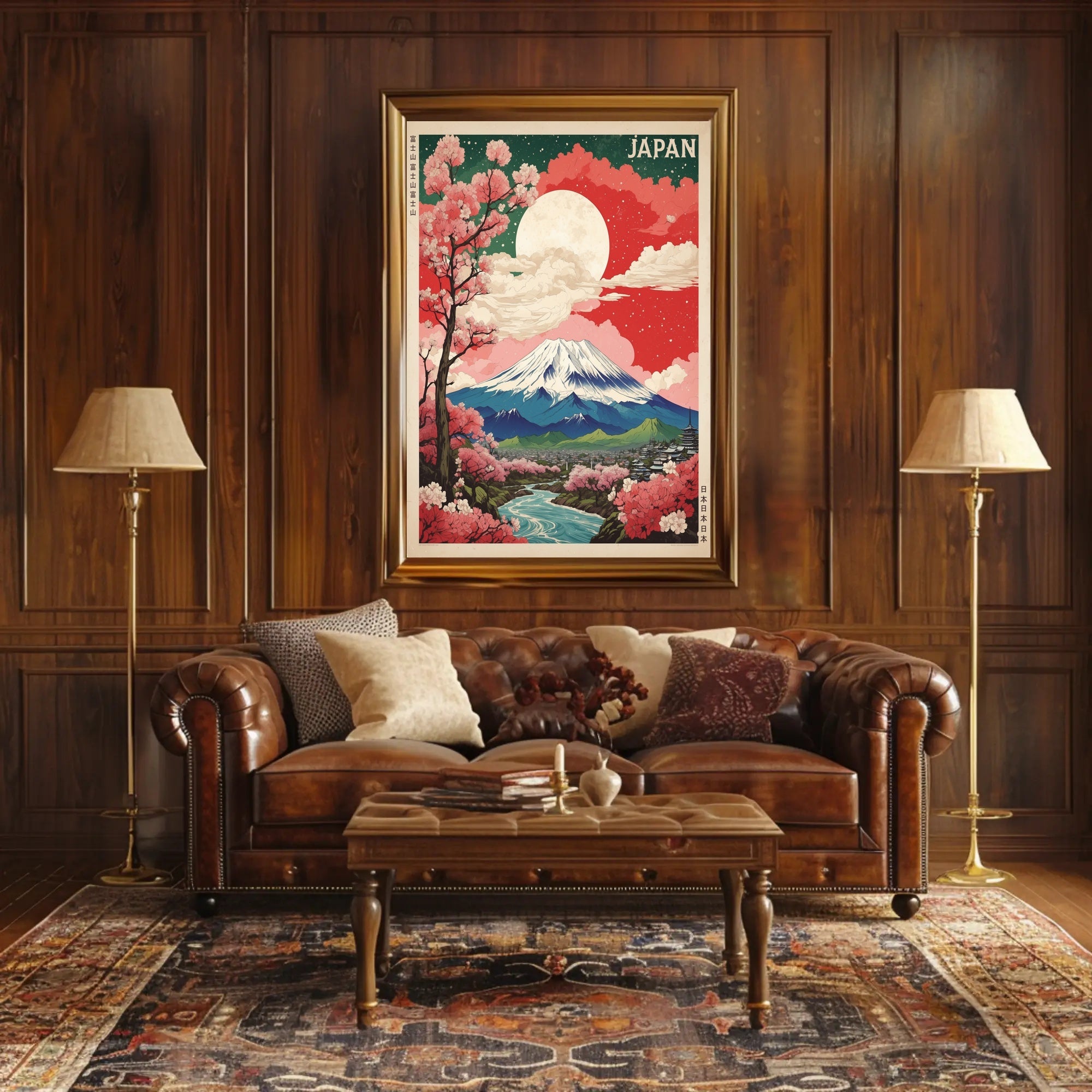 Mount Fuji in Bloom: Travel Poster PosterGoat