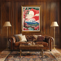 Mount Fuji in Bloom: Travel Poster PosterGoat
