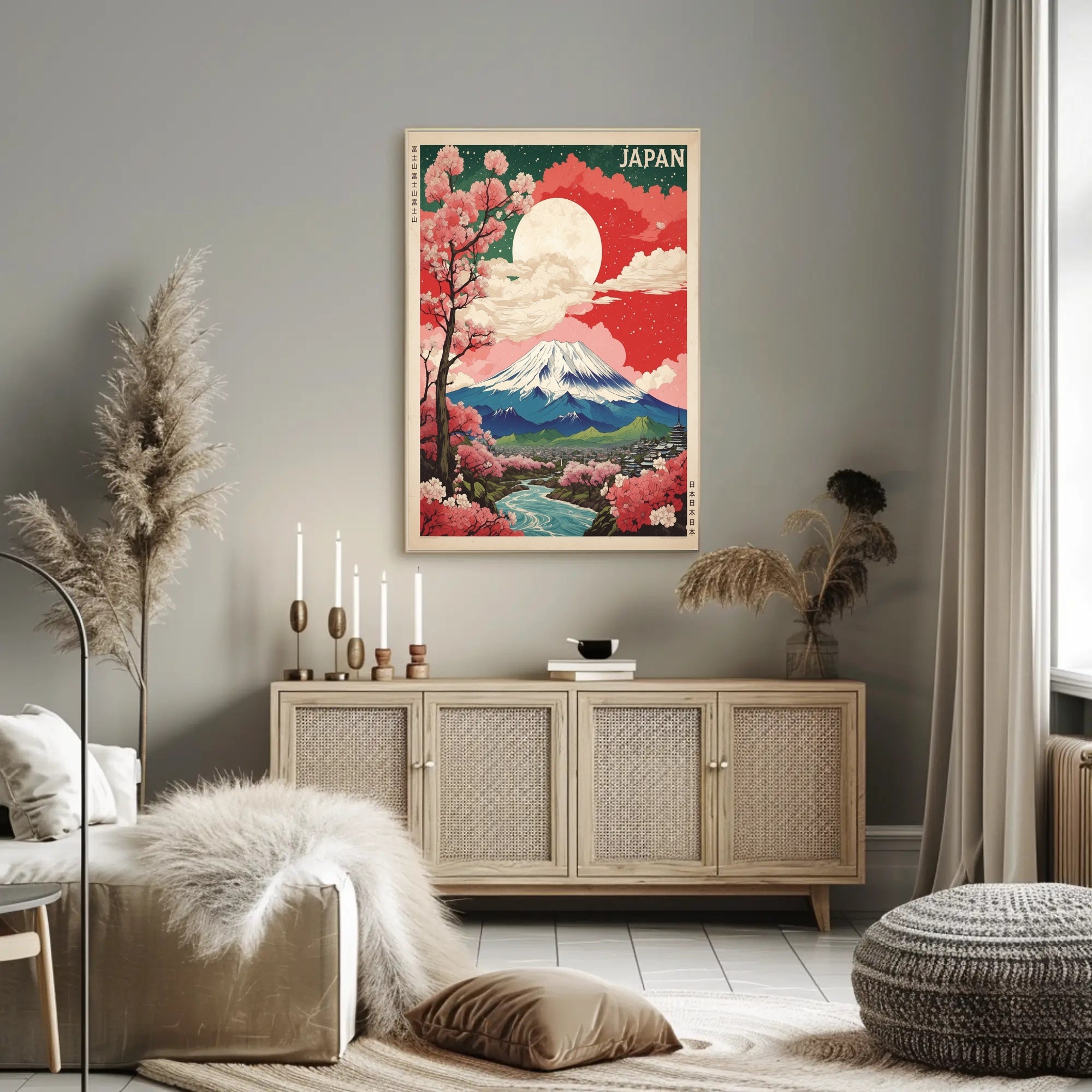 Mount Fuji in Bloom: Travel Poster PosterGoat
