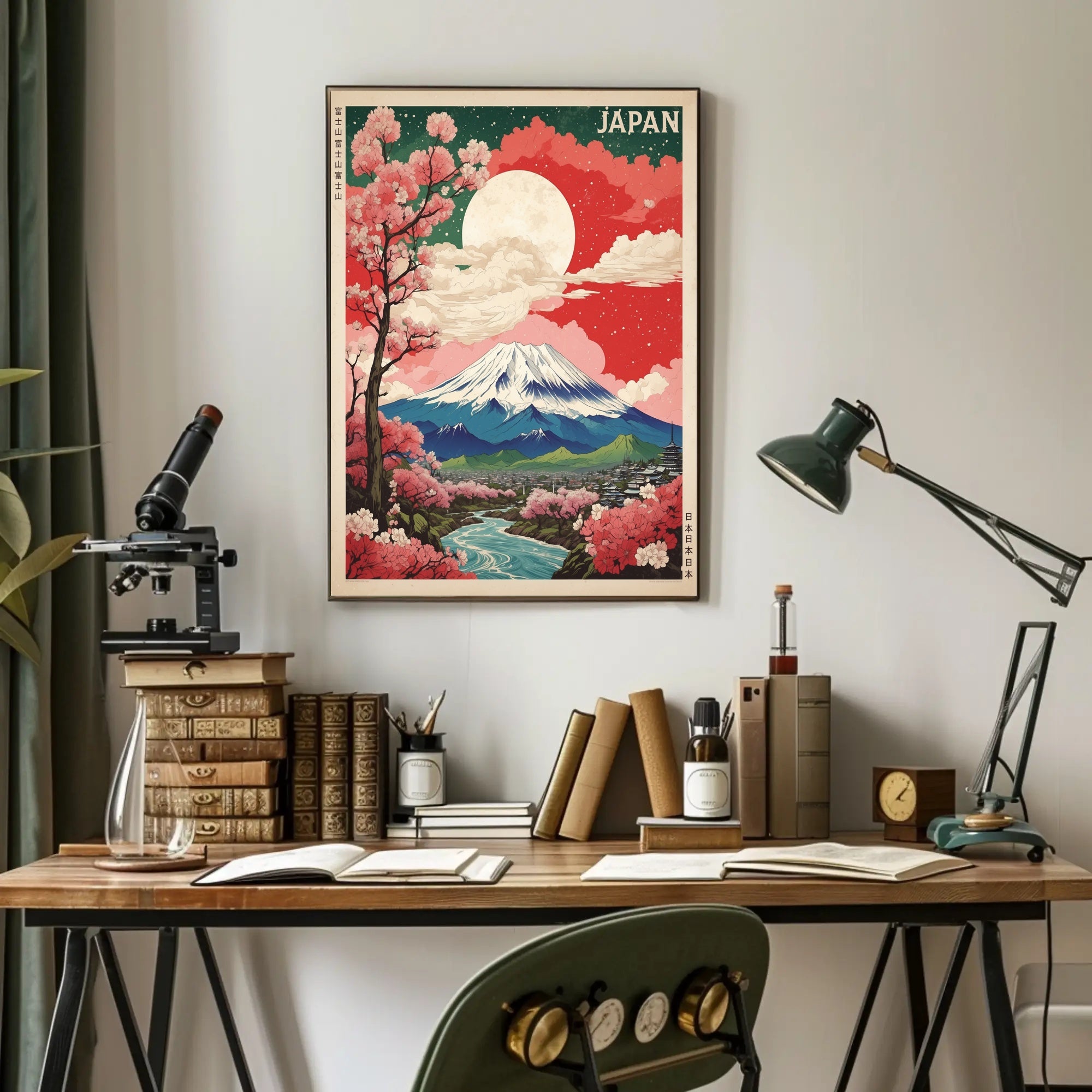 Mount Fuji in Bloom: Travel Poster PosterGoat