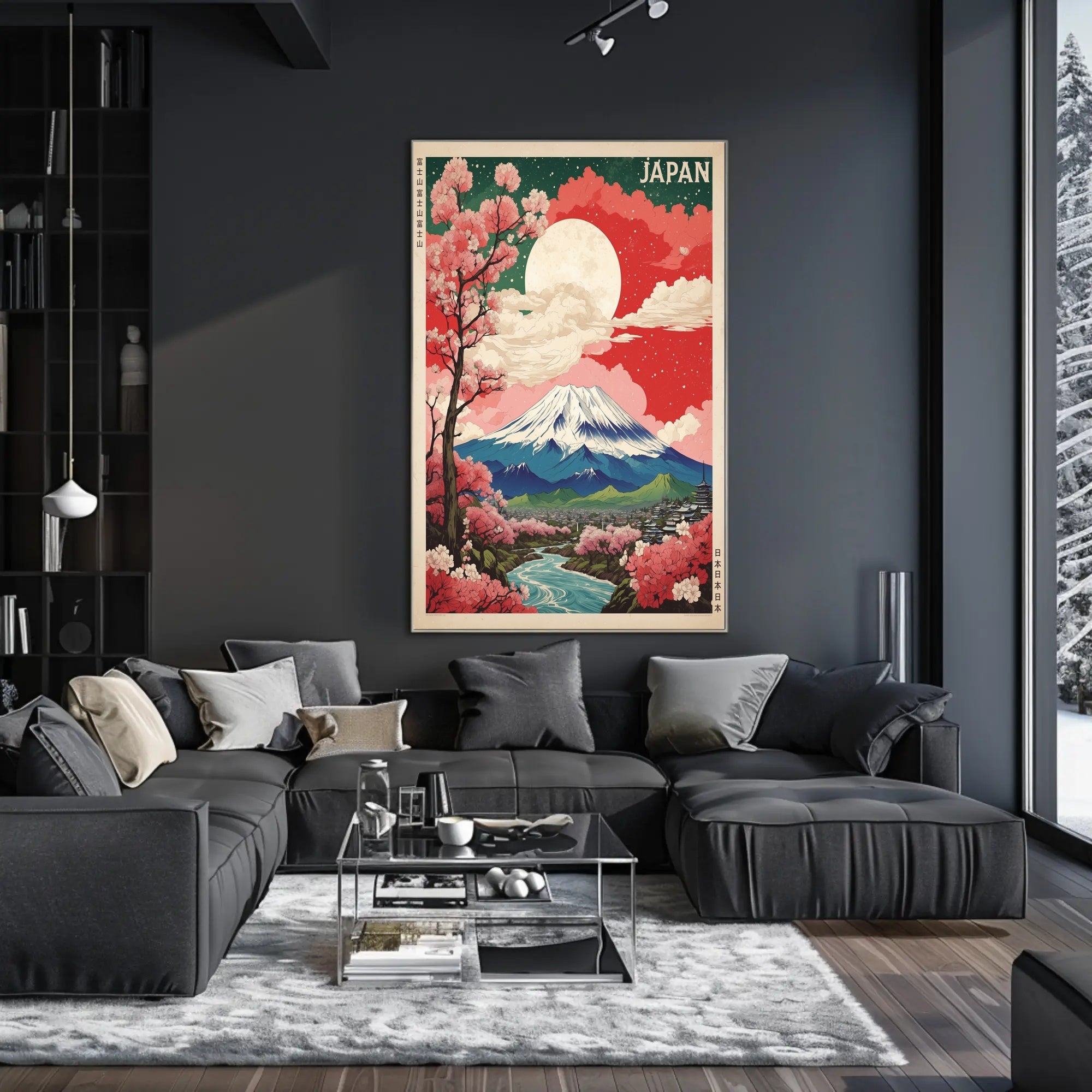 Mount Fuji in Bloom: Travel Poster PosterGoat