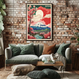 Mount Fuji in Bloom: Travel Poster PosterGoat