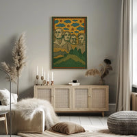 Mount Rushmore Folk Art Heritage Poster PosterGoat