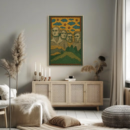Mount Rushmore Folk Art Heritage Poster PosterGoat