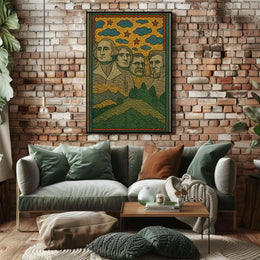 Mount Rushmore Folk Art Heritage Poster PosterGoat