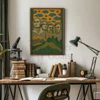 Mount Rushmore Folk Art Heritage Poster PosterGoat